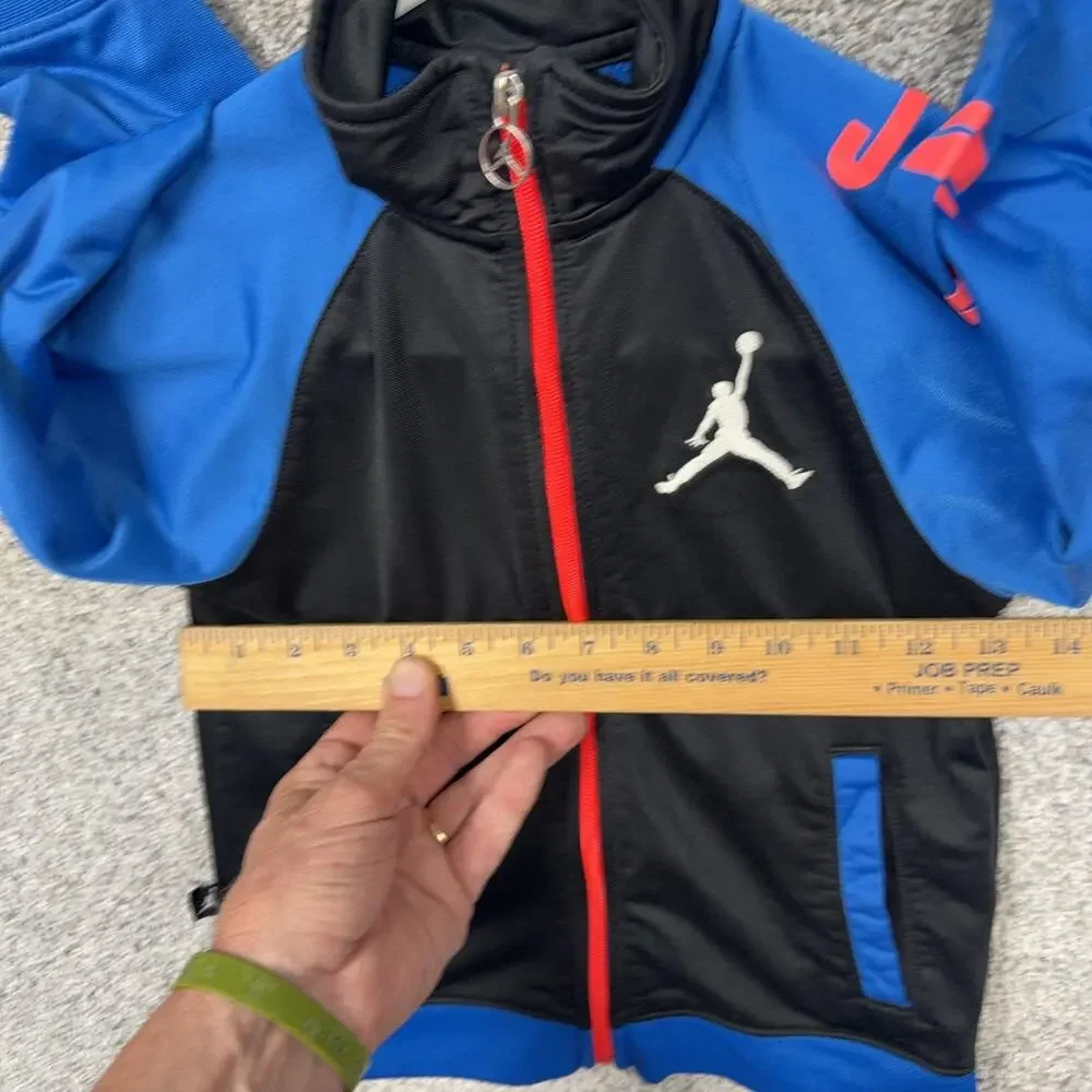 Jordan Track Jacket Kids 6X/7 Black Colorblock Full Zip Basketball Athleisure
